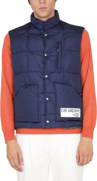 Fay Logo Patch Padded Gilet