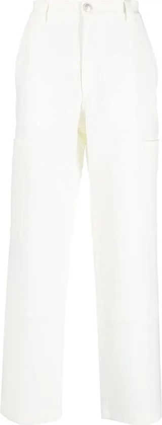 Straight-Leg Perforated Trousers