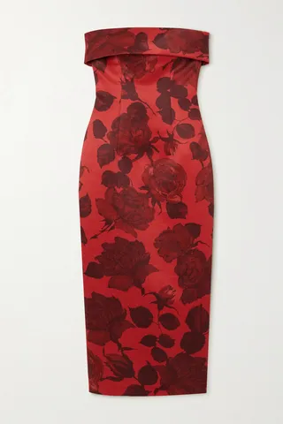 Emilia Wickstead - Keeley Strapless Floral-print Taffeta-faille Gown - Red