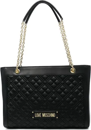 Logo-Plaque Quilted Tote Bag