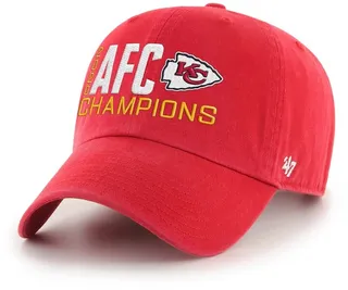 Men's Red Kansas City Chiefs 2020 Afc Champions Clean Up Adjustable Hat