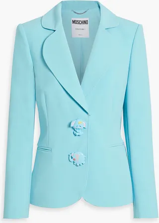 Embellished twill blazer