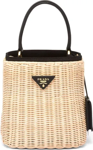 Panier wicker and canvas bag