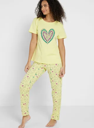 Graphic Nightwear T-Shirt And Pyjama Set