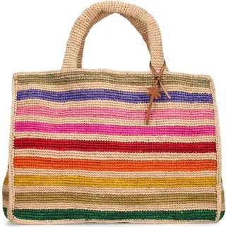Large Sunset raffia tote bag