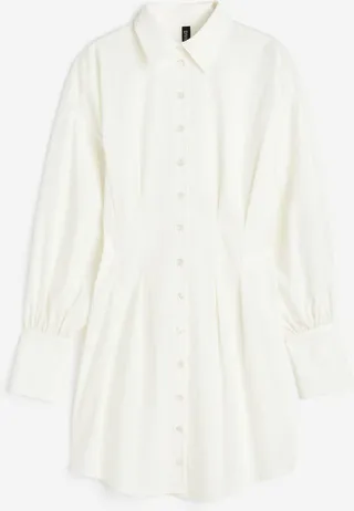 Curvy Fit Shirt Dress with Lacing at Back