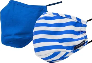 Nautica Goals 2 Face Masks 4 Carbon Filter Safety Kit with Wristlet Bag (Blue Reef Stripe) Findings
