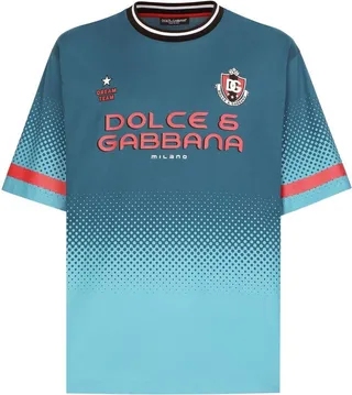 logo-print football T-shirt