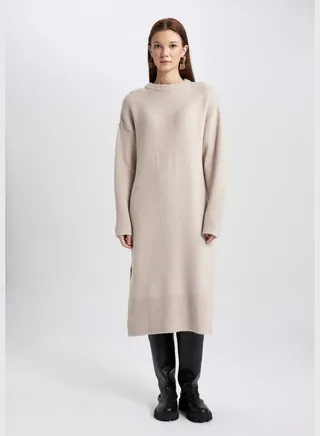 Woman Tricot Long Sleeve Trico Dress