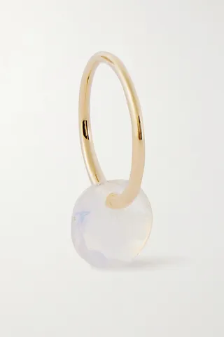 By Pariah - October Birthstone 14-karat Recycled Gold Opal Single Hoop Earring - One size