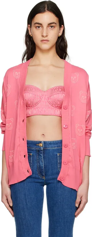 Moschino Pink Teddy Cardigan