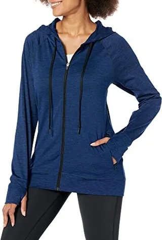 Amazon Essentials Women's Brushed Tech Stretch Full-Zip Hoodie