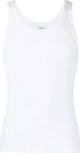 White Friedrich Ribbed Tank Top