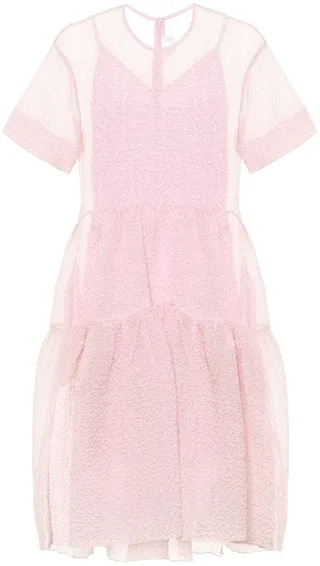 Cloque midi dress