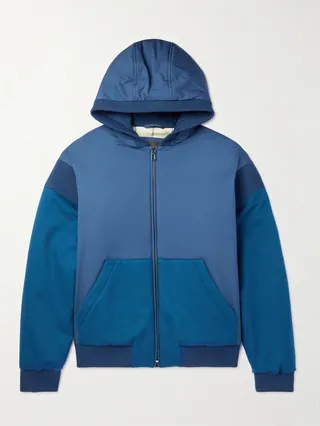 Wallace Panelled Storm System® Nylon and Cashmere Hooded Bomber Jacket