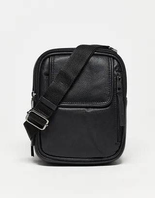 Urbancode leather crossbody bag in black