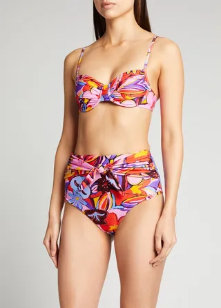 Positano Tie-Waist High Bikini Bottoms