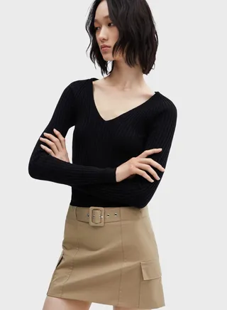 V-Neck Knitted Sweater