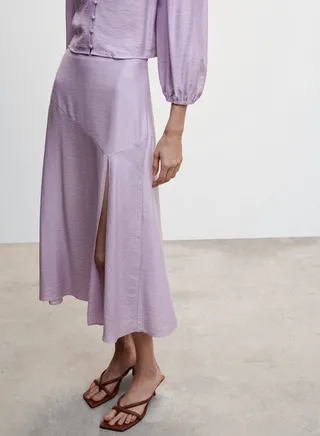 Front Slit Midi Skirt