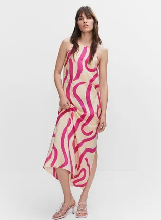 Printed Cut Out Detail Dress