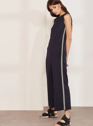 Cardato Side Striped Culottes Jumpsuit