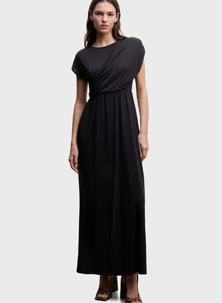 Draped Detail Tiered Dress