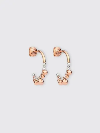 9 kt rose gold Dodo large bubbles earrings with 9 kt rose gold spheres