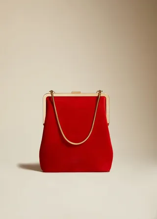 The Lilith Evening Bag in Scarlet Suede