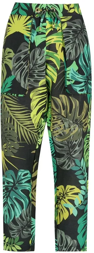 Tropical Print Straight Trousers