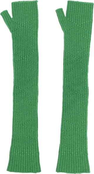 Long Knit Fingerless Gloves