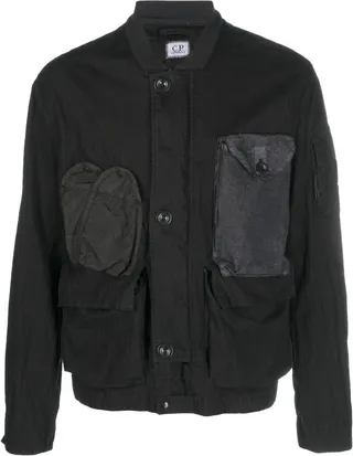 Buttoned Bomber Jacket