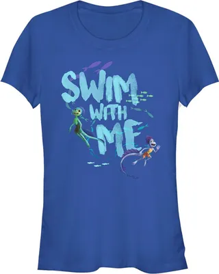 Junior's Luca Swim With Me Sea Monsters T-Shirt - Royal Blue - Small