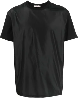 contrast-panel logo-print T-shirt