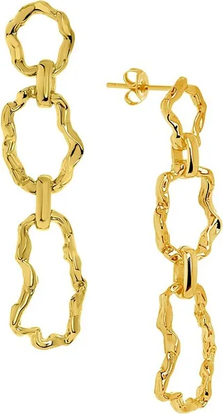 Ira Wavy Interlocking Drop Earrings