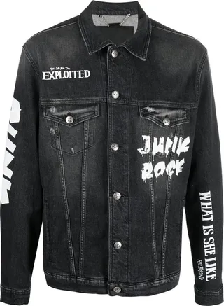 Punk Rock printed denim jacket