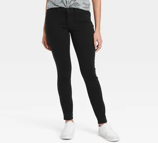 Women's Mid-Rise Curvy Fit Skinny Jeans - Universal Thread™ Black 12