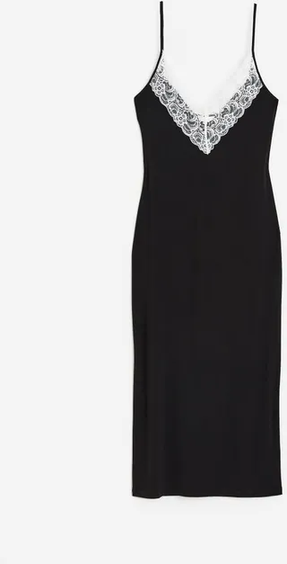 Lace-trimmed Slip Dress