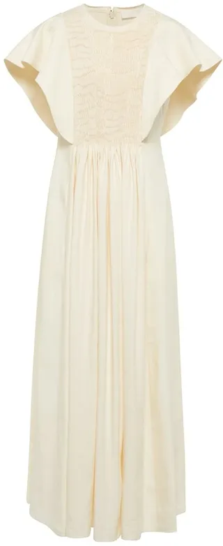 Linen and silk maxi dress