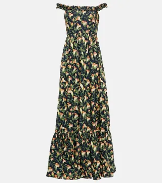Achiote floral cotton maxi dress