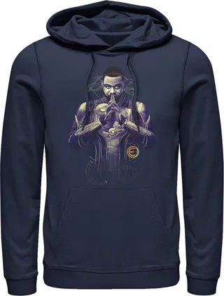 Men's Marvel Eternals Phastos Pull Over Hoodie - Navy Blue - Large
