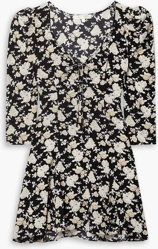 Juree floral-print silk-crepe mini dress