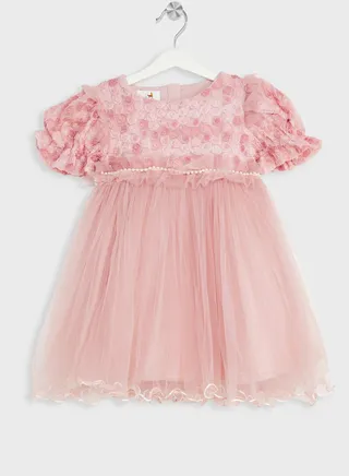 Girls Floral Tulle Dress