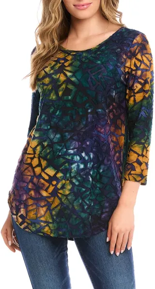 Tie Dye Burnout Top