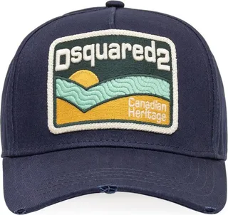 Dsquared2 Logo Embroidered Distressed Baseball Cap