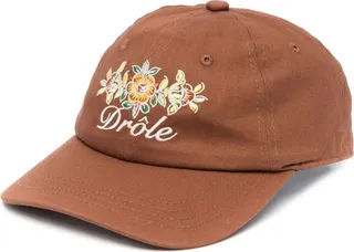 Floral-Embroidery Cotton Baseball Cap