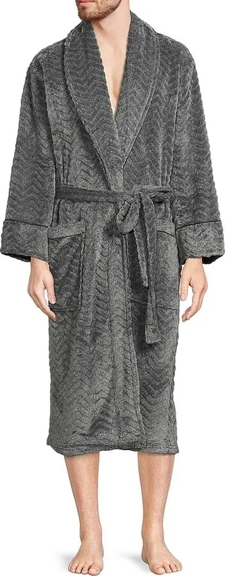 Heathered Herringbone Bathrobe