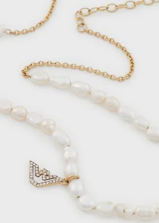 Gold-Tone Stainless Steel Beaded Necklace