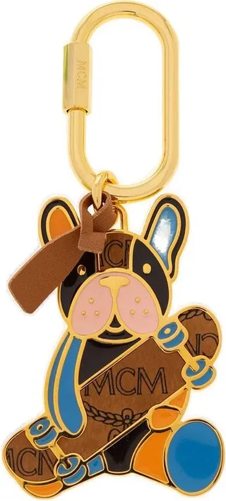 MCM Aren M Pup 2d Visetos Dog Charm Keyring