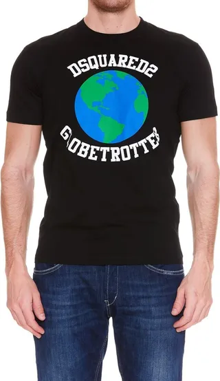 Dsquared2 Globetrotter Printed Crewneck T-Shirt