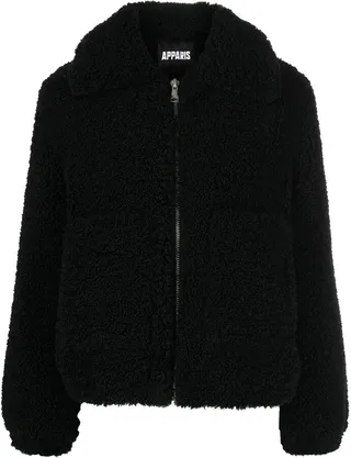 Hooded Faux-Shearling Coat